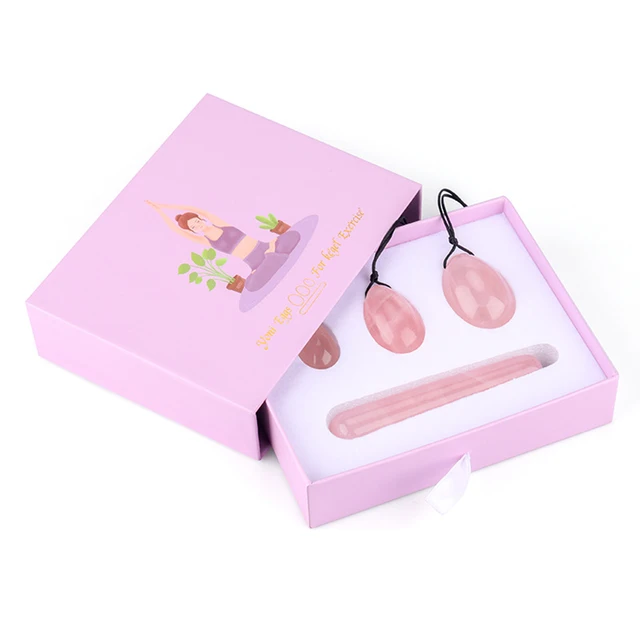 Oeuf Yoni en Quartz Rose naturel, œufs de Jade pour femmes, exercice Kegel, muscles vaginaux, boule de serrage, masseur de Jade, œufs Kegel en cristal 4