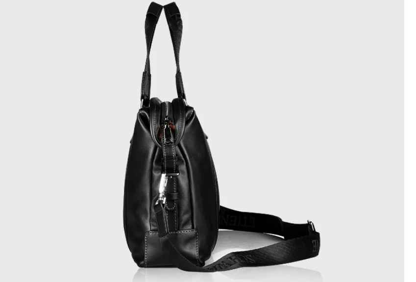 Black Business Briefcase Genuine Leather Casual Shoulder Bag Men Classic Fashion Zipper Handbag Cowhide Sacoche Homme DF101
