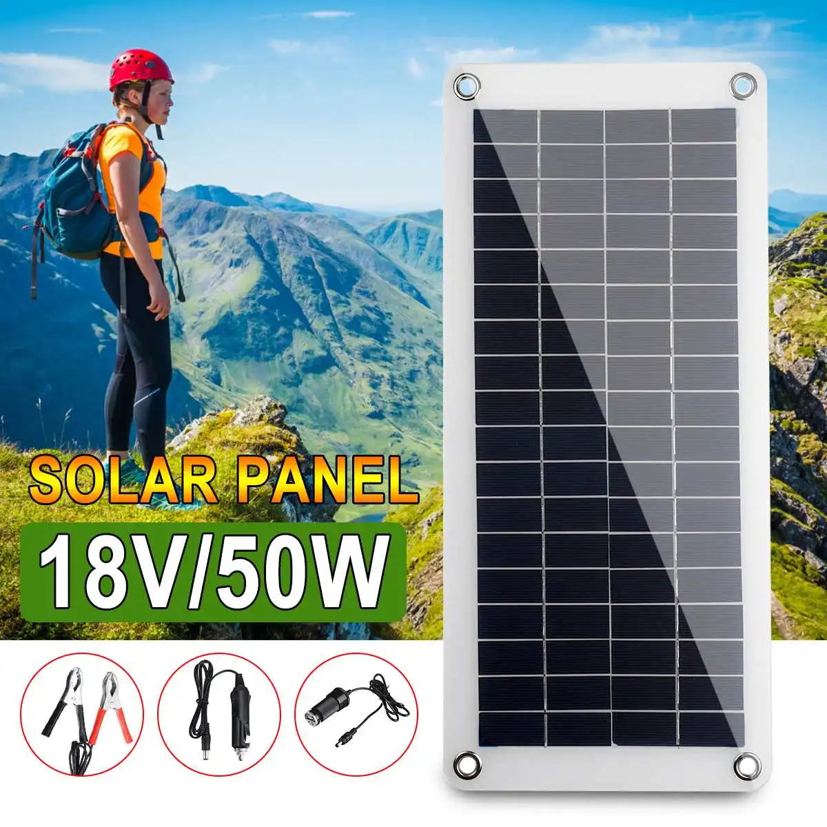 

50W 18V Solar Panel Solar Cell Cell Module DC for Car Yacht Led Light RV Battery Boat Outdoor Charger