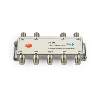

1pc GD-81E 8x1 DiSEqC 1.1 Satellite LNB Switch 950-2150 MHz Low Loss 8 in 1 for satellite TV receiver