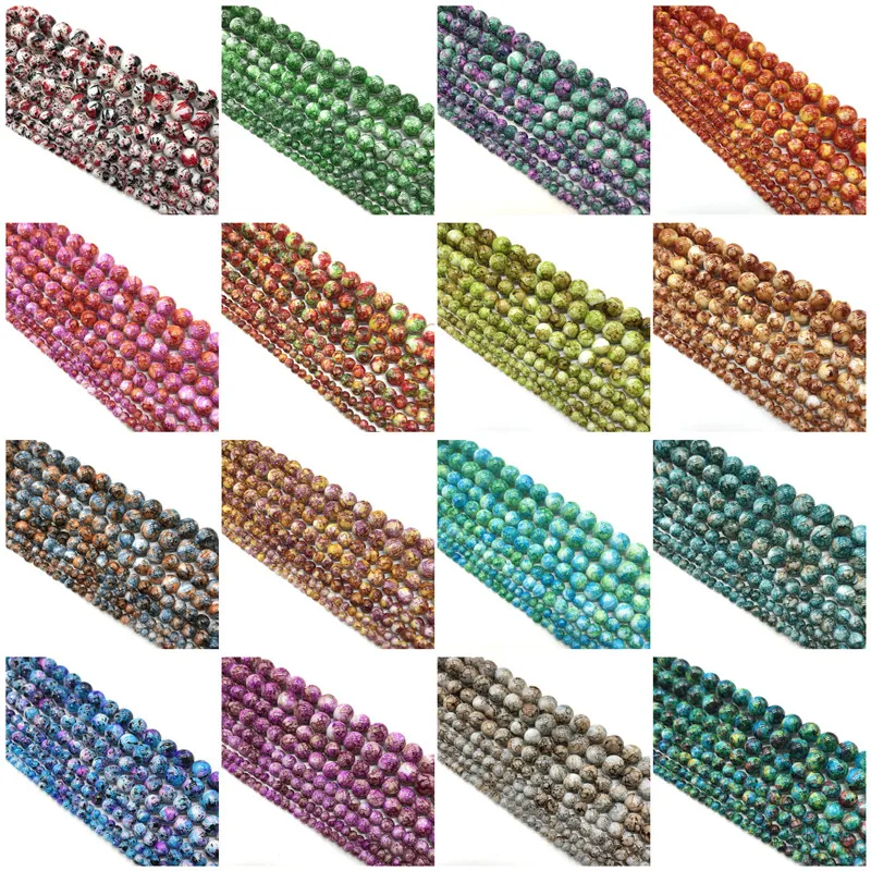 Стеклянные бусины для изготовления ювелирных изделий 4/6/8/10 мм|Бусины| |