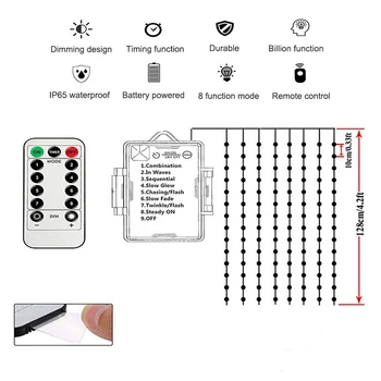 

Patio Umbrella Light String Lights 8 Brightness Modes 104 LED 3AA Battery Operated Waterproof Outdoor Umbrella Light LAD