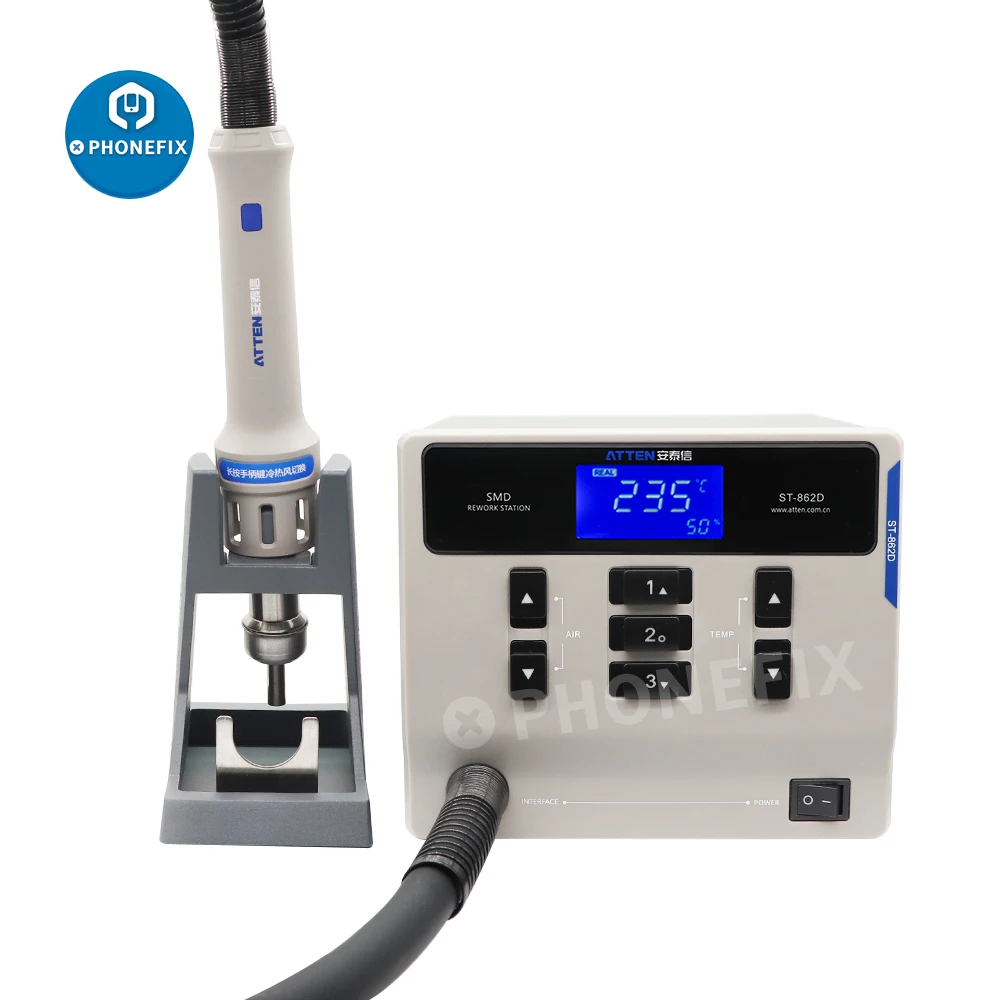 ATTEN ST-862D 1000W Hot Air Gun Digital Display BGA Rework Station Automatic Sleep Repair Desoldering Station 110V / 220V 3