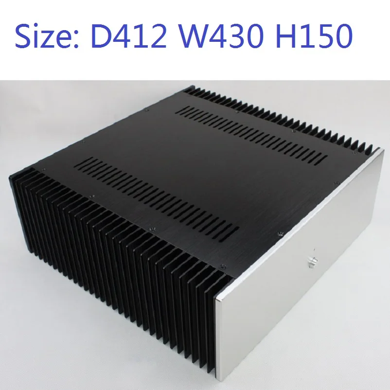 

Heat Sink Preamp Amp Hifi Audio PSU D412 W430 H150 DAC Amplifier Case Aluminum Chassis Power Supply DIY Enclosure Heatsink Shell