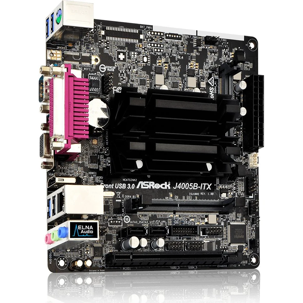 Материнская плата Asrock J4005B-ITX 2xDDR4 mini-ITX AC`97 8ch(7.1) GbLAN+VGA+HDMI