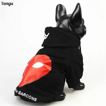 

French Bulldog Black Love Hoodie Casual Outdoor Clothes Style Yorkie Outfit Suitable For Warm Cats dog fleece big clothes