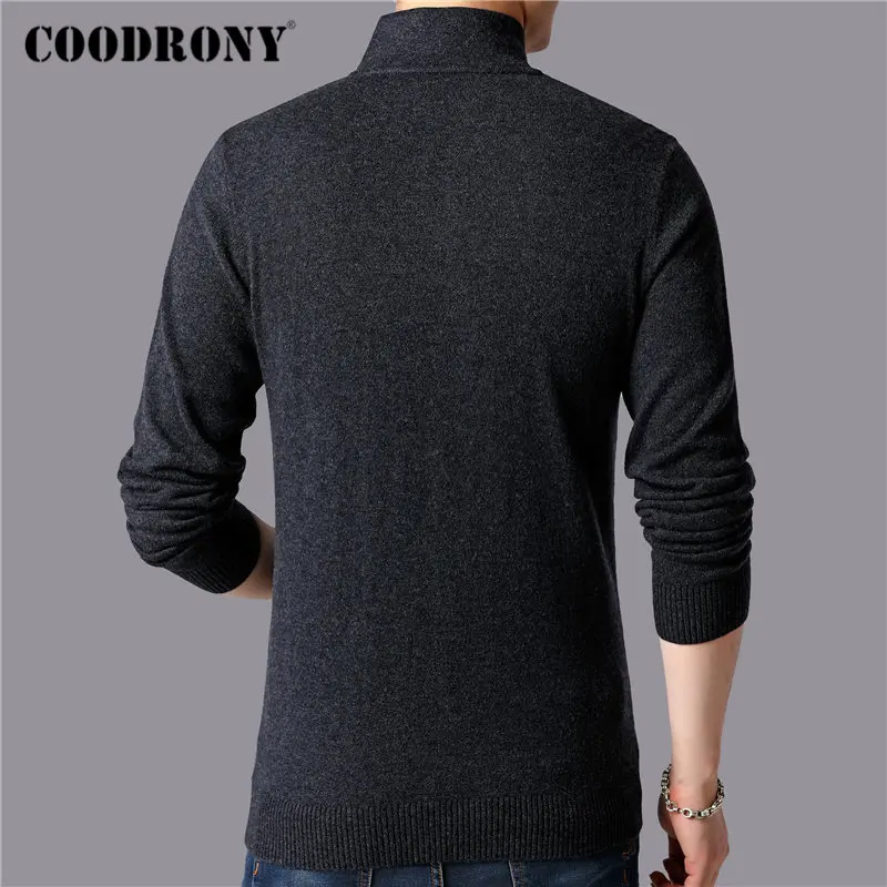 COODRONY Brand Fashion Turtleneck Sweater Men 2019 New Winter Thick Warm Sweaters Pull Homme Pure Merino Wool Pullover Men 93038