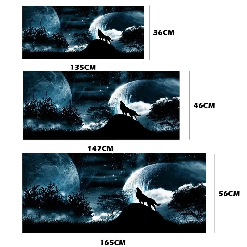 3 размера, с волком, воющим на Луну, автомобильные наклейки, водонепроницаемые, солнечные, на заднее стекло, графические Стикеры для пикапа, грузовика, внедорожника, наклейки для автомобиля