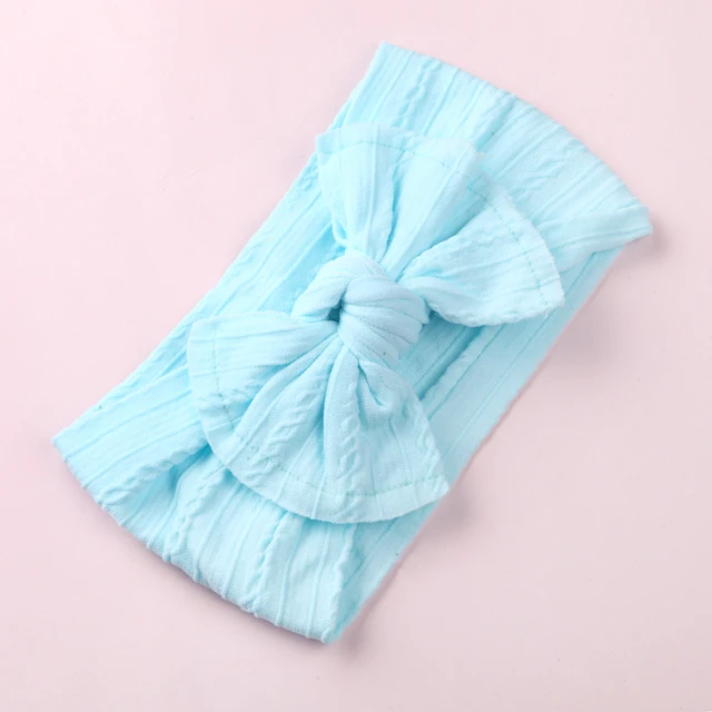 Cable Knitting Baby Girl Headband Material Nylon Bows Child Turban Newborn Baby Girl Hair Ribbon Accessories Headwear Headwraps 9