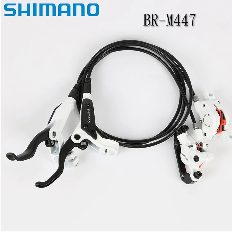 

shimano BR-M446 BR-M447 Cycling Bike Hydraulic Brake Sets Front and Rear Biking Bicycle Parts Device disc brake caliper white