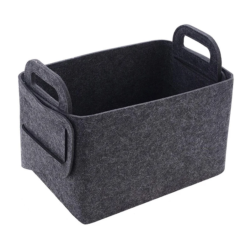 Felt Sundries Storage Basket Foldable Household Laundry Basket With Handle For Clothes Panier De Rangement Cesto Organizador
