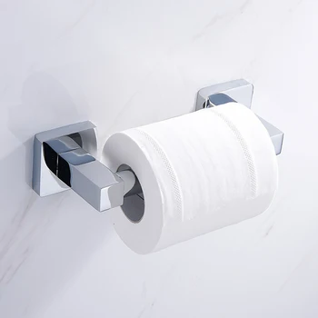 

Stainless Steel Adjustable Toilet Paper Holder Wall Mount Bathroom Roll Paper Rack - Silver