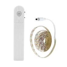 PIR датчик движения светодиодный Ночной светильник 1 м 2 м 3 м с регулируемой яркостью гибкая светодиодная лента лампа питание от батареи типа ААА для гардероба лестницы