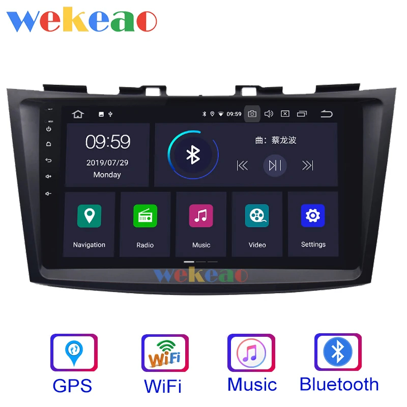  Wekeao Touch Screen 9'' Android 9.0 Car Dvd Multimedia Player For Suzuki Swift Car Radio GPS Naviga