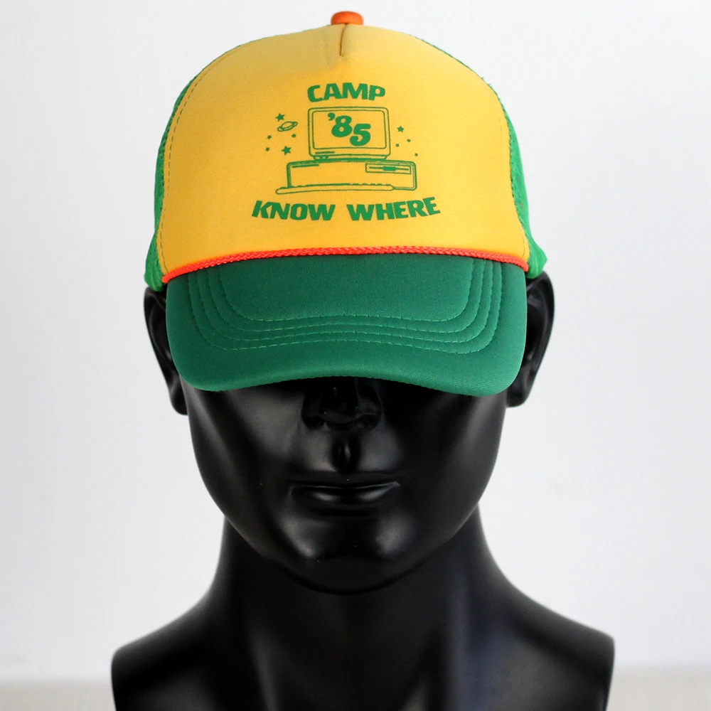 Wholesale Stranger Things 3 Dustin Hat Camp Know Where New Retro Mesh Trucker Cap stranger things costume Prop Newest (2)