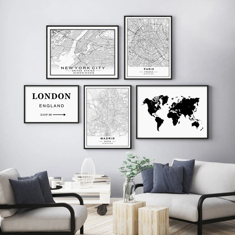 Minimalist-Custom-Made-World-City-Maps-Coordinate-Black-White-Canvas-Paintings-Poster-Print-Nordic-Wall-Art (3)