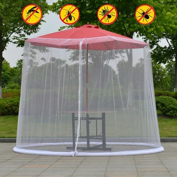 

Black Umbrella Cover Mosquito Netting Screen for Patio Table Umbrella Garden Deck Furniture Zippered Mesh Cover 300x230cm