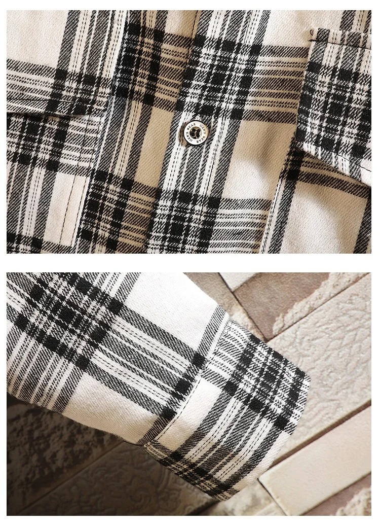 KUANGNAN мужская клетчатая рубашка с капюшоном модные мужские рубашки с длинным рукавом мужские повседневные тонкие рубашки Fit 5XL уличная одежда Осень новинка