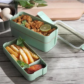 

Multilayers Plastic Lunch Box Food Container Wheat Lunch Box School Portable Bento Box Food Storage Container Foodbox
