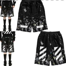 OFF-WHITE C/O VIRGIL ABLOH OW 19ss уличная Звездная фейерверк Splash OW свободные спортивные пляжные мужские шорты для бега