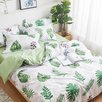 

Cotton Denim Cotton Kit Quilt Cover Bed Sheet Northern European-Style Dormitory Cotton Bed Linen Quilt Three-Piece Set