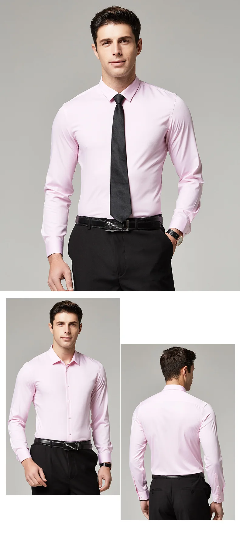 Чистый цвет хлопок мужская деловая рубашка тонкая модная Высококачественная Мужская Свадебная рубашка синяя белая розовая мужская рубашка