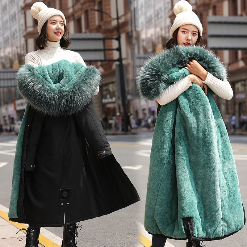 

Cotton-padded Clothes Women's 2019 New Style Pike fu da Fur Collar down Jacket Cotton-padded Clothes Women's Mid-length Korean-s