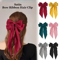 6 Colors Fashion Personality Plain Satin Bows Hair Clips Silk Hair Clip Relaxed And Comfortable Hair Clip Headware