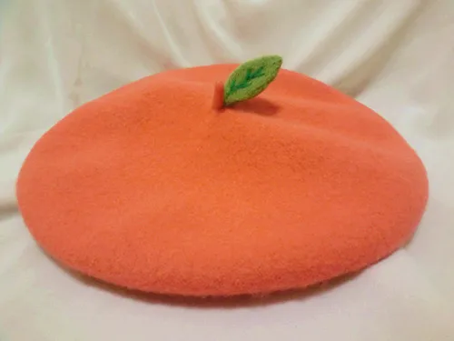 Женские милые береты с оранжевыми листьями для девочек, креативные шерстяные фетровые шапочки ручной работы, шапка художника, зимняя французская шапка для родителей и детей