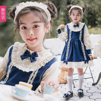 

Original Spanish Long Sleeve Princess Dress Child Lolita Daily Dress Girl Lolita Puff Dress