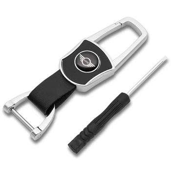 

1PCS Fashoin Metal+leather Pu Car Keychain Key Chain Key Ring Keyring For BMW MINI Cooper One S R50 R53 R56 R60 F55 F56 R58 R59