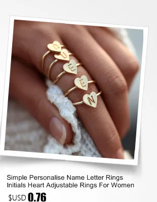 Простые Стразы с инициалами, A-Z буквами, массивные кольца для женщин, богемное серебряное кольцо с кристаллами, регулируемые ювелирные изделия на палец