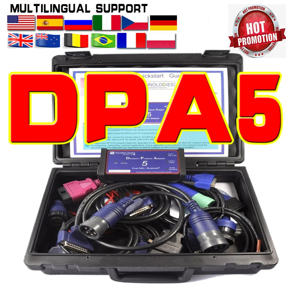 

Newest DPA5 Dearborn Protocol Adapter 5 Heavy Duty OBD2 Truck Scanner DPA 5 Diesel Heavy Duty Diagnostic Tool Without Bluetooth