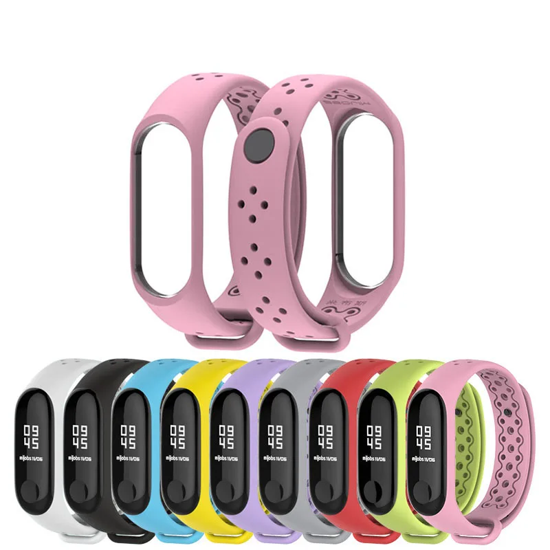 Спортивный Mi Band 3 4 ремешок на запястье для Xiaomi mi band спортивный силиконовый