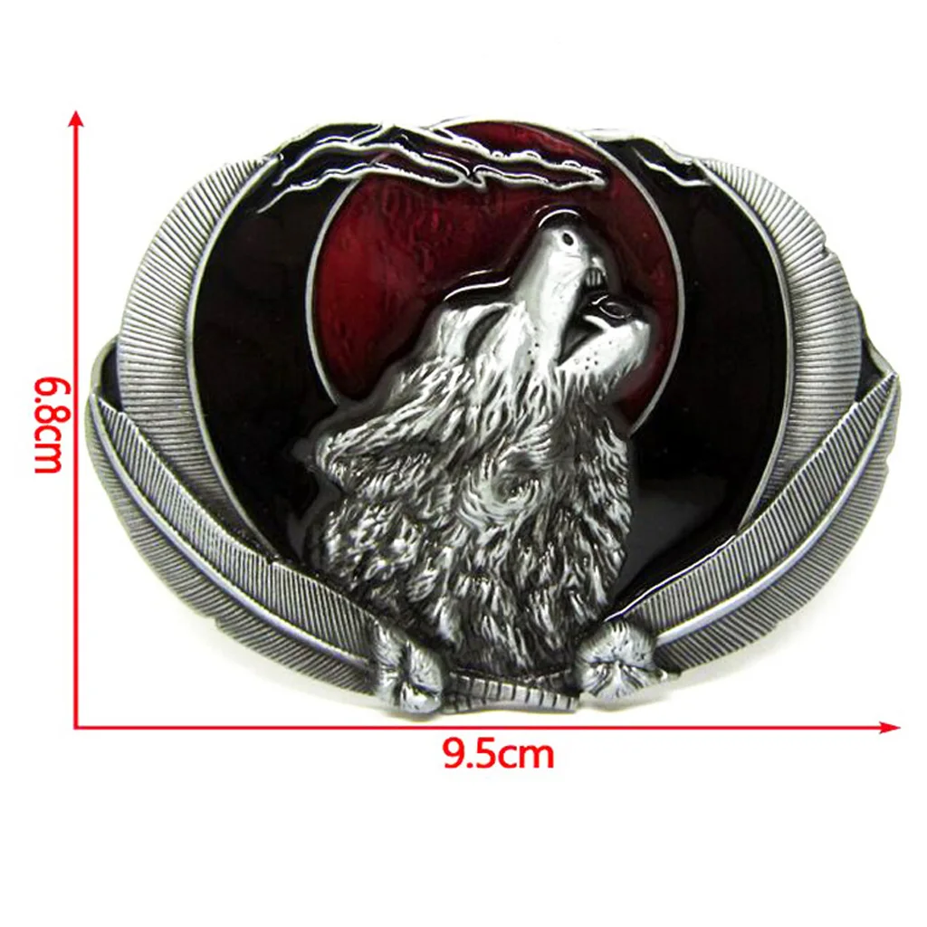 Vintage Western Belt Buckle 3D Howling Wolf Metal Rodeo Men Unisex Casual eagle man women metel bult buckle cool