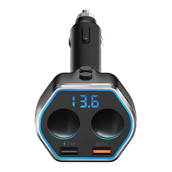 

New A21Q High-quality Durable Digital Display Smart Wireless Multifunctional Dual USB Qc3.0 Car Charger 5.4 A