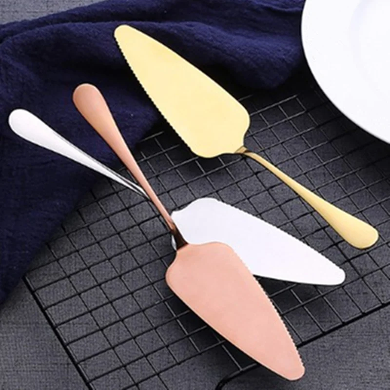 Stainless Steel Colorful Serrated Edge Cake Spatula Pizza Pastry Scraper Shovel Cutter Slicer Cake Decorating Kitchen Tools