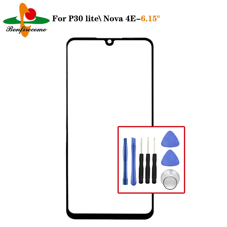 Touch Screen Glass For Huawei P30 Lite MAR-LX1A Nova 4E LCD Display Panel Front Outer Glass Lens Replacement
