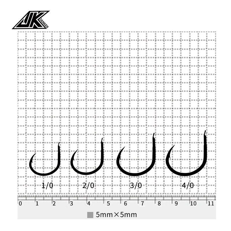 JK SJRH Slow Jigging Round Light Fishing Hooks Sea Carbon Flat Lure  Fishhook 1/0 2/0 3/0 4/0 anzois tuna Jigs Hook Hamecon Tools