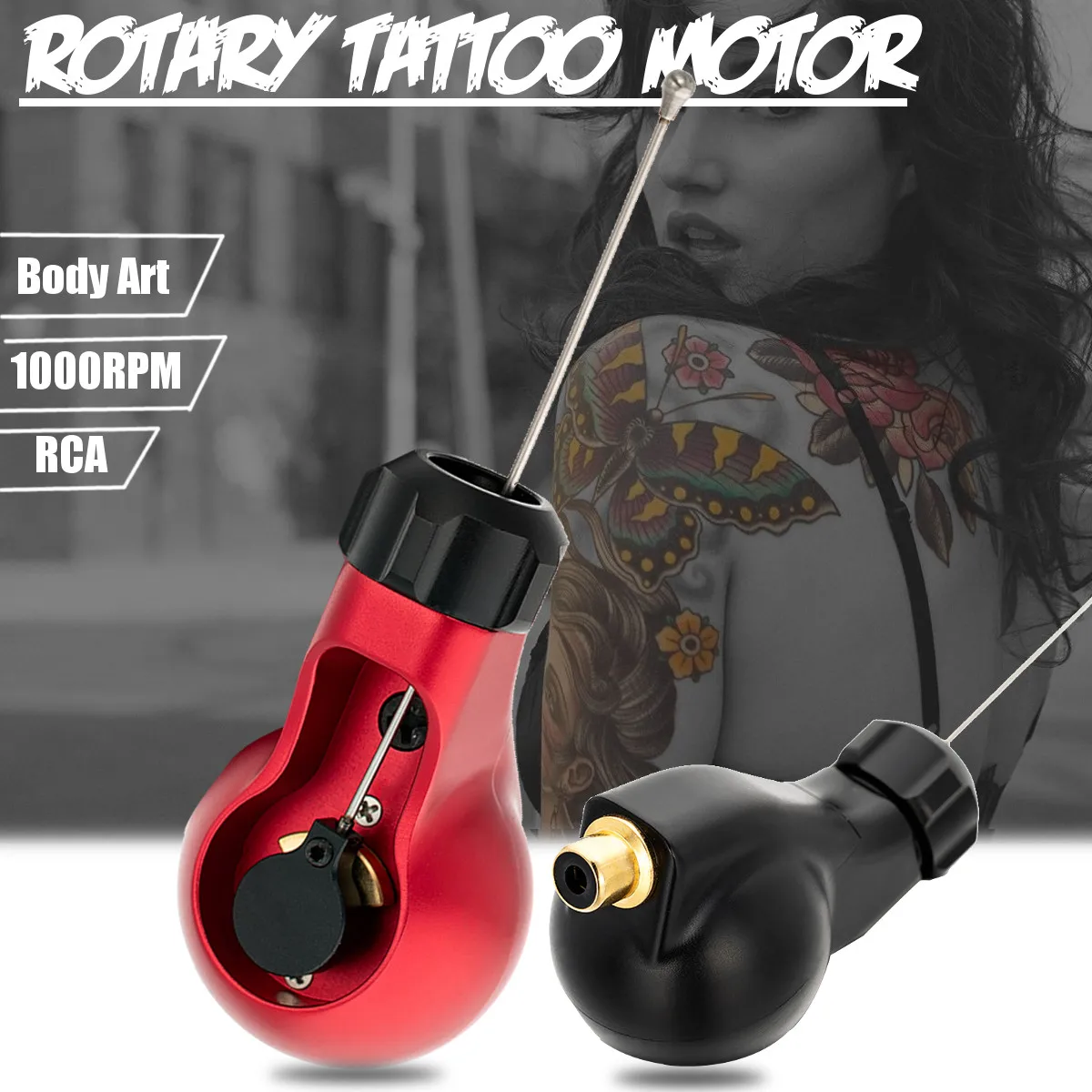 

1000RPM Rotary Tattoo Cutting Fog Machine Tattoo Motor Needle Grip Liner Black/Red New For Body Art with Bag Accessories