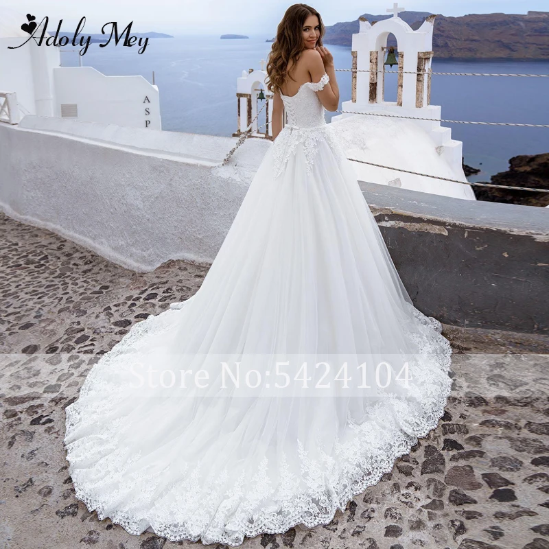Adoly Mey Romantic Sweetheart Neck Lace Up A-Line Wedding Dresses 2020 Luxury Flowers Beaded Appliques Court Train Wedding Gown Adoly Mey Romantic Sweetheart Neck Lace Up A-Line Wedding Dresses 2020 Luxury Flowers Beaded Appliques Court Train Wedding Gown