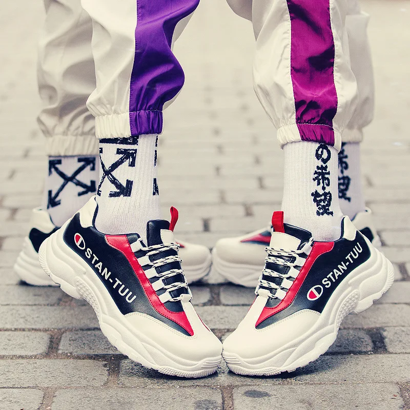 

2019 Winter New Style Athletic Shoes Korean-style Students Tide Casual Versatile Dad Shoes Unisex Shoes Subnet Red