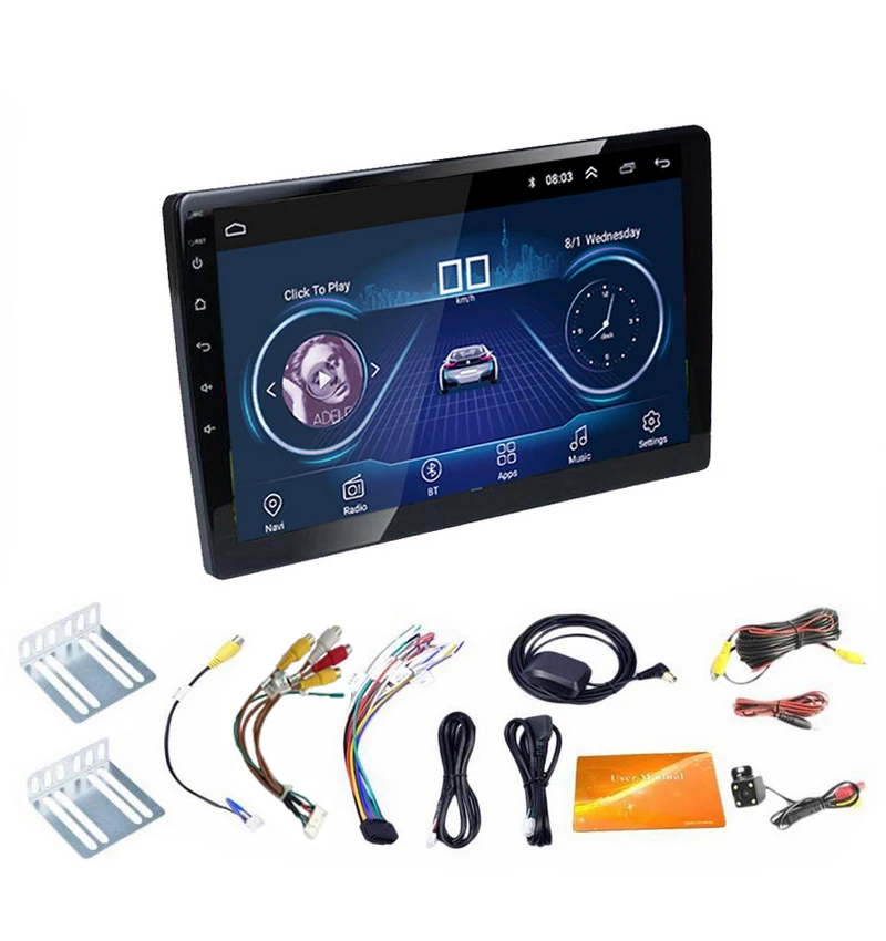  Wifi MP5 Player 2 din 10 inch for Android 9.1 GPS Navigation RAM1G ROM16G Universal Car Radio Auto- - 33042969776