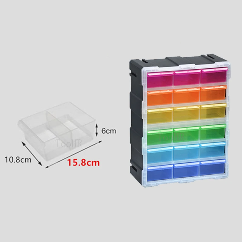 Multi-grid Drawer Type Parts Box Screw Storage Box Toolbox Wall-mounted  Plastic Building Blocks Compartment Component Box - AliExpress