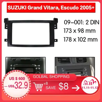 

2Din Car Radio Fascia for 2005 2006 2007 2008-2017 Suzuki Grand Vitara DVD Panel Dash Kit Installation Frame Trim Bezel two din