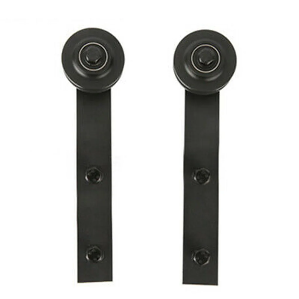 

Wall Mount Sliding Door Track Rail Hardware Barn Wardrobe Block Anti-skip Black