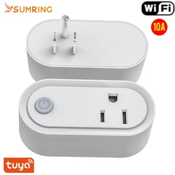 Prise intelligente WiFi Standard américaine Tuya 10A avec moniteur d'alimentation via App minuterie Smart Life APP prise intelligente fonctionne pour Google Home Alexa 