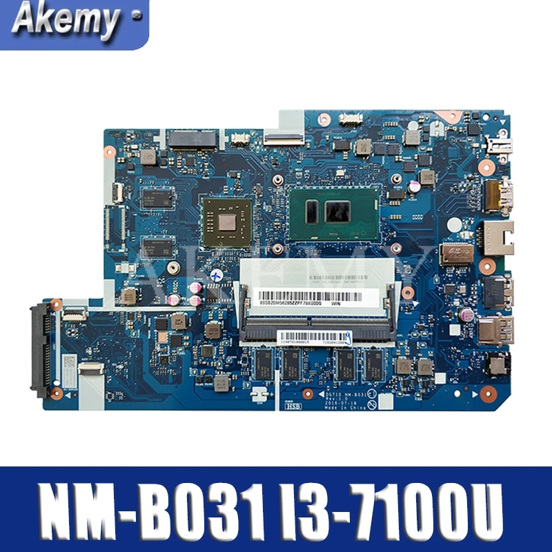 

For Lenovo 110-17IKB laptop motherboard I3-7100U VGA(V2G) DDR(4G) number NM-B031 FRU 5B20M40836 5B20M40834
