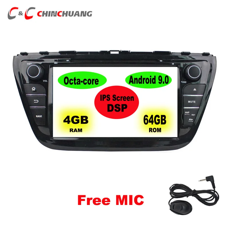 1280x720 супер HD ips экран 64 Гб DSP 8 ядерный Android 9,0 автомобильный dvd-плеер для Suzuki SX4 S Cross- радио gps навигация