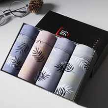 Новинка, мужское нижнее белье, 4 шт./партия, мужское нижнее белье, боксерские, Модальные, мужские, с принтом, короткие, дышащие, эластичные шорты, боксеры, мужские трусы